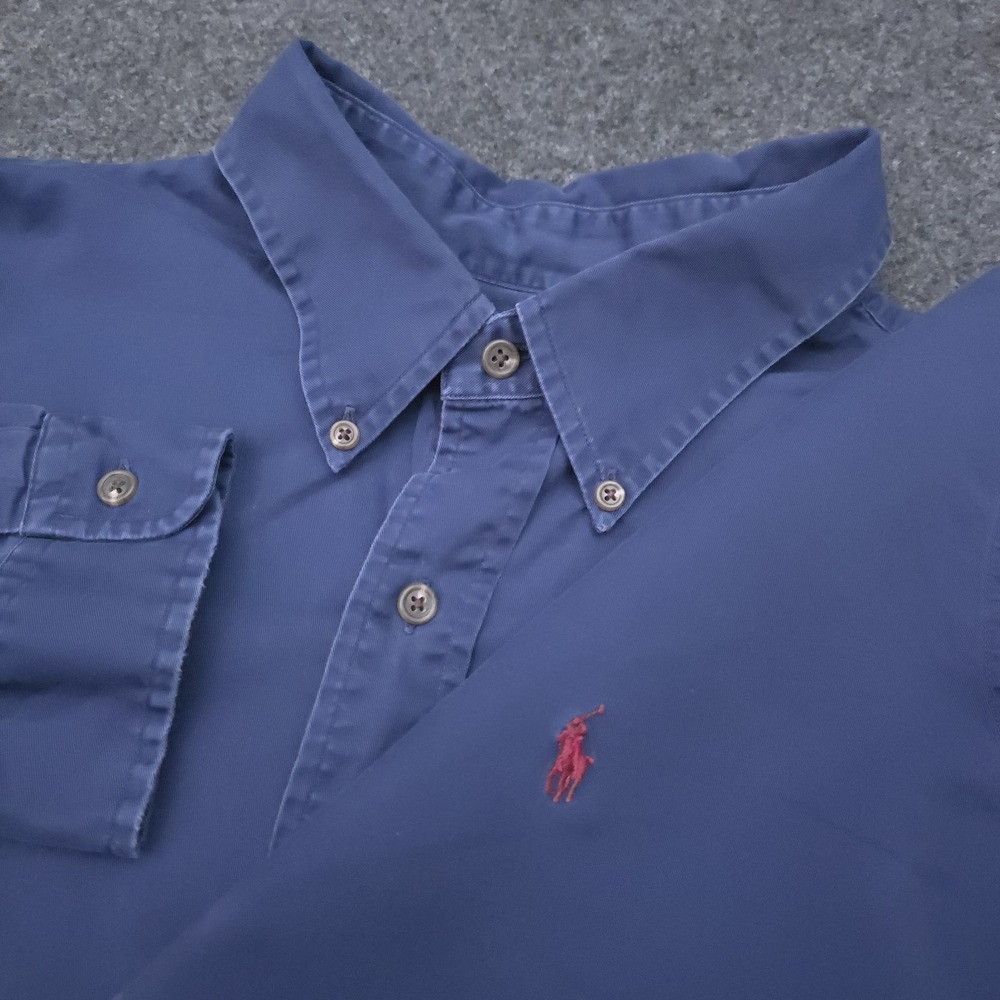 Ralph Lauren Mens XXL Navy Blue Custom Fit Button Up Shirt